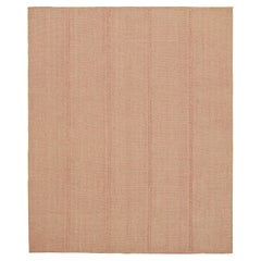 Rug & Kilim's Contemporary Kilim in Pink and Beige Textural Stripes (Kilim contemporain à rayures texturées roses et beiges)