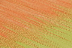 Rug & Kilim’s Contemporary Kilim in Pink and Green Stripes and Geometric Pattern