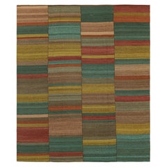 Rug & Kilim’s Contemporary Kilim in Polychromatic Stripes & Geometric Patterns