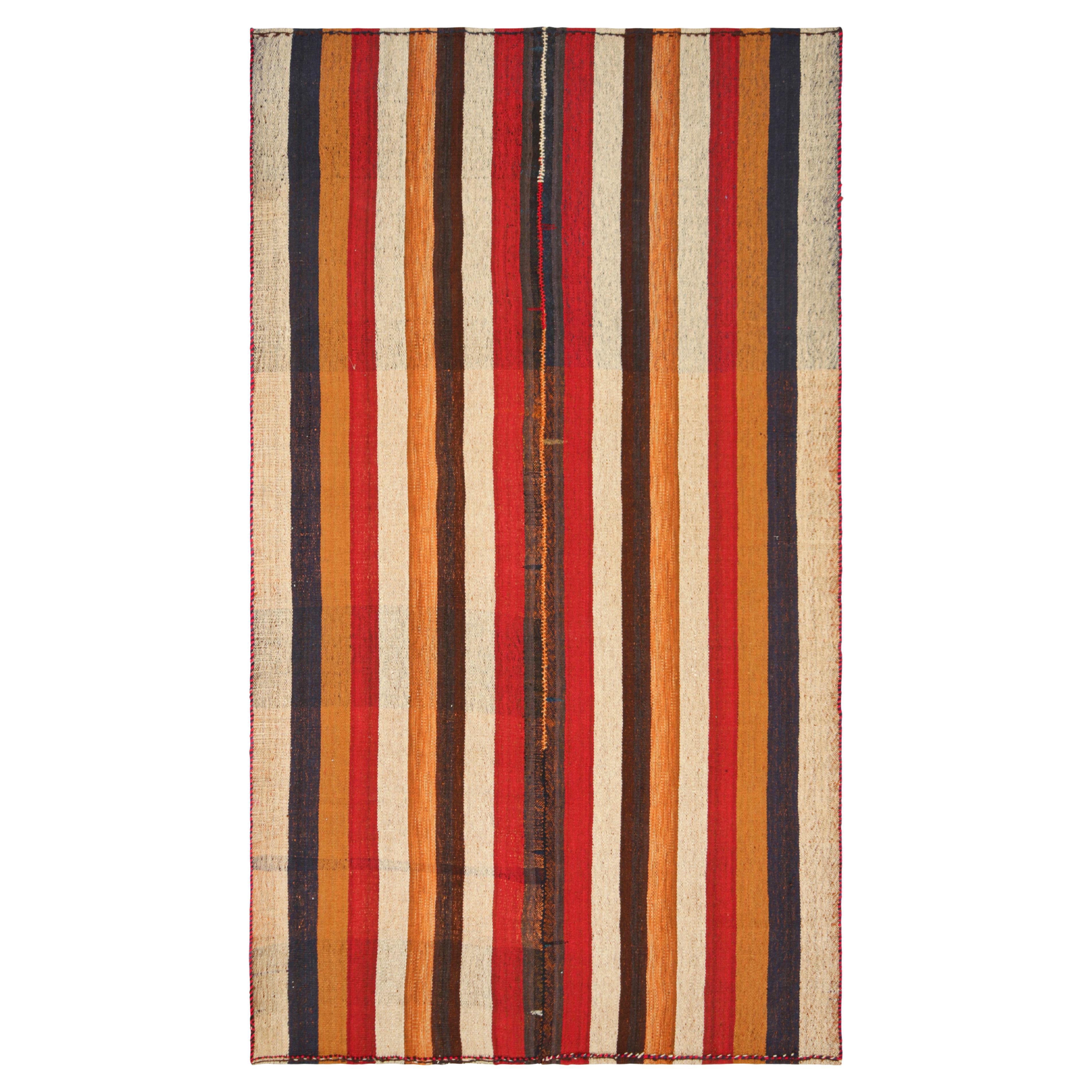 Rug & Kilim’s Contemporary Kilim in Polychromatic Textural Stripes