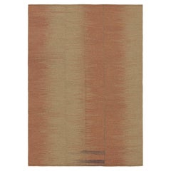 Rug & Kilim’s Contemporary Kilim in Red and Beige Stripes and Geometric Patterns
