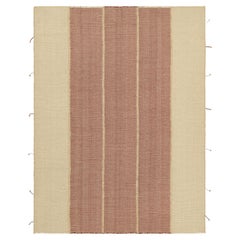 Rug & Kilim’s Contemporary Kilim in Red and Beige Textural Stripes