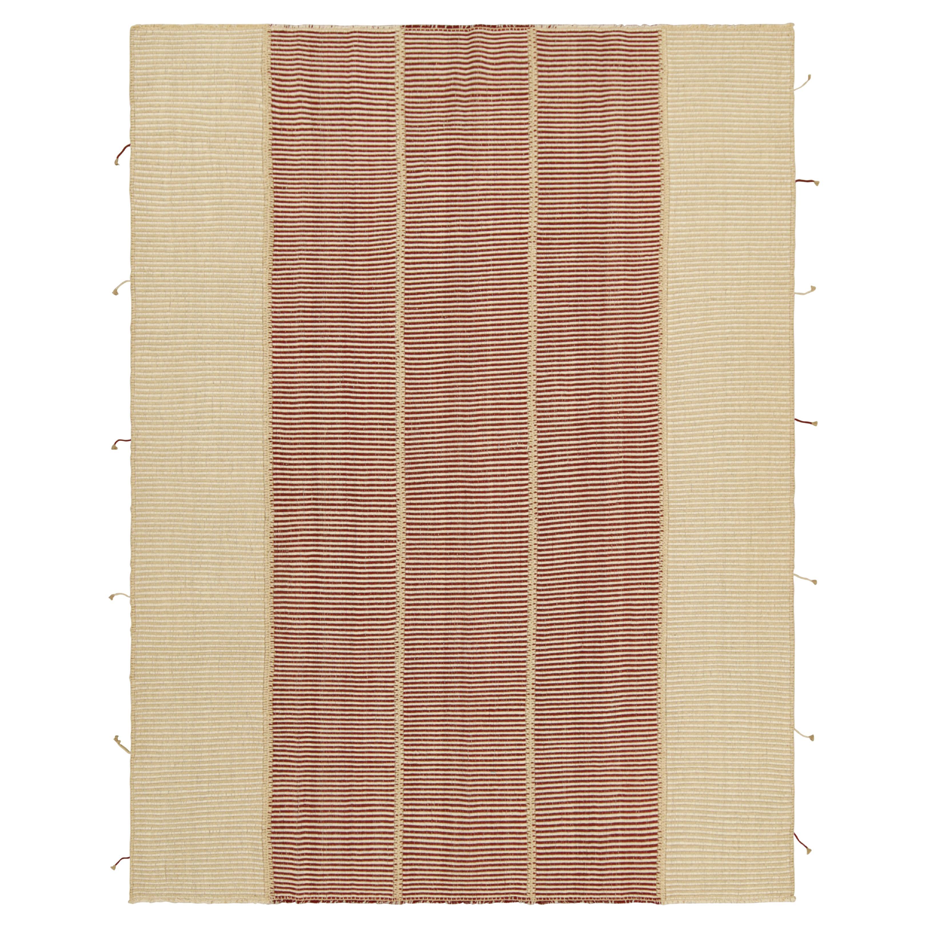Rug
Kilim
s Contemporary Kilim in Rot und Beige Textural Stripes