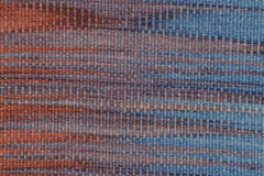 Rug & Kilim’s Contemporary Kilim in Red and Blue Stripes and Geometric Pattern