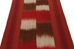 Rug & Kilim’s Contemporary Kilim in Red, Brown and Off-White