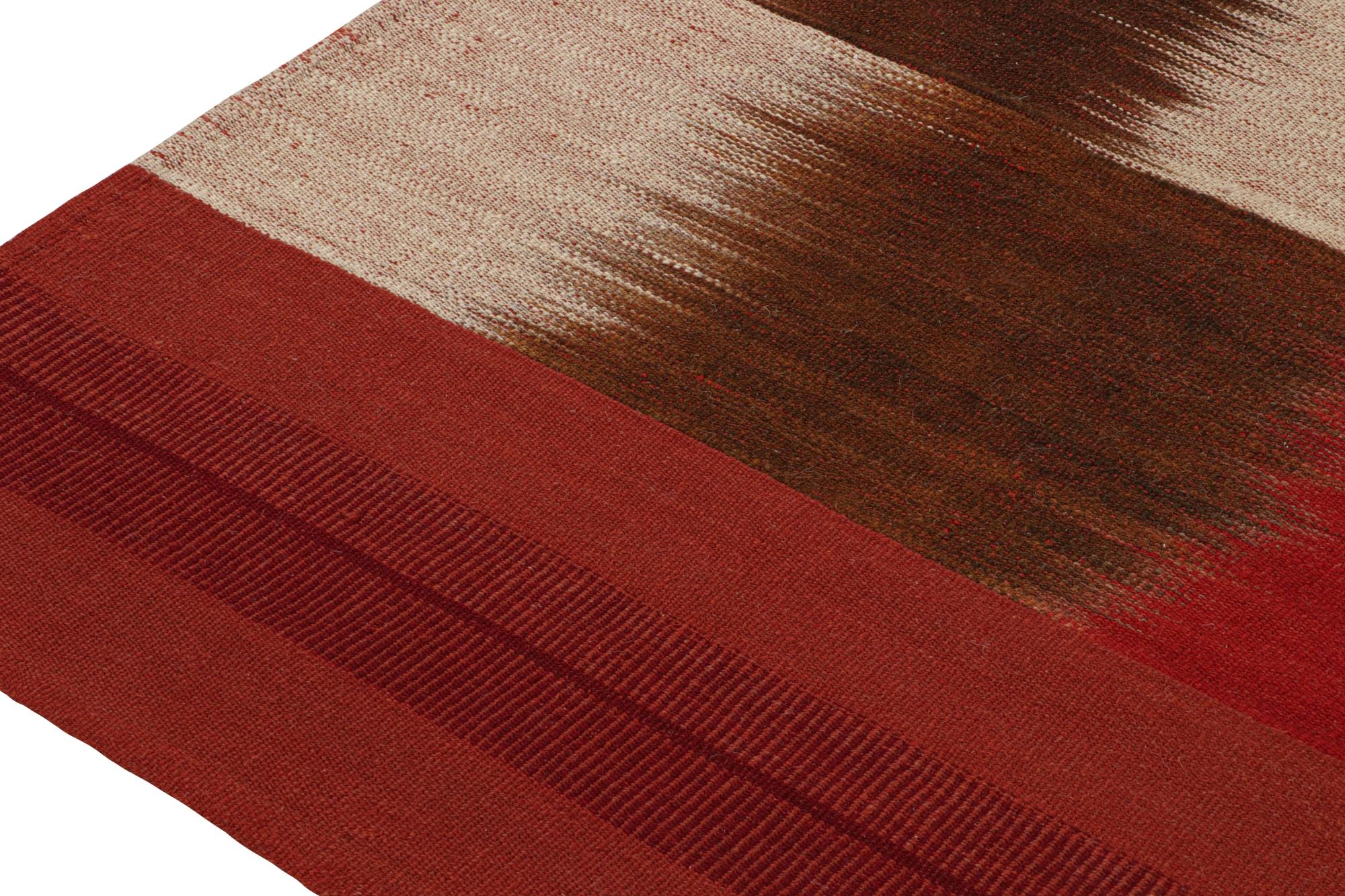 Rug & Kilim’s Contemporary Kilim in Red, Brown and Off-White In New Condition For Sale In Long Island City, NY