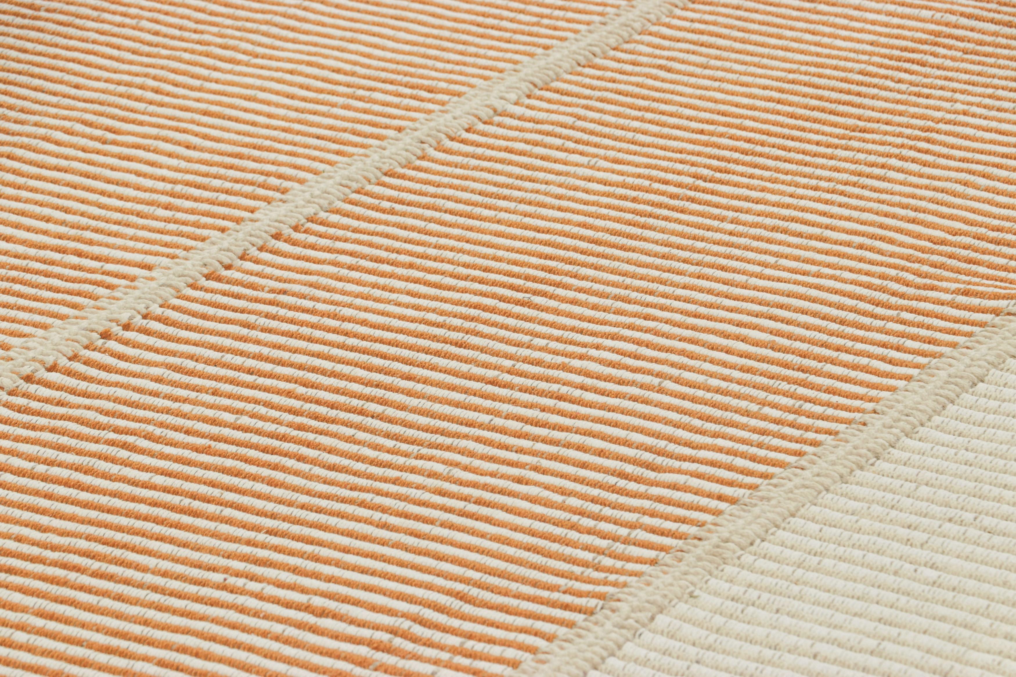 Handwoven in wool, this 9x12 contemporary Kilim is from an exciting new custom-capable flatweave collection by Rug & Kilim.

On the Design:

“Rez Kilim” represents a contemporary homage to Turkish and Persian panel-weaving styles in a textural
