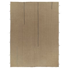 Rug & Kilim's Contemporary Kilim in Sandy Beige-Brown, Panel Woven Style (tapis tissé)
