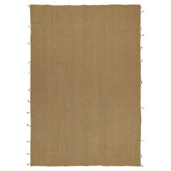 Zeitgenössischer Teppich &amp; Kilims Kelim in Sand, mit massivem beige-braunem Paneel im gewebten Stil