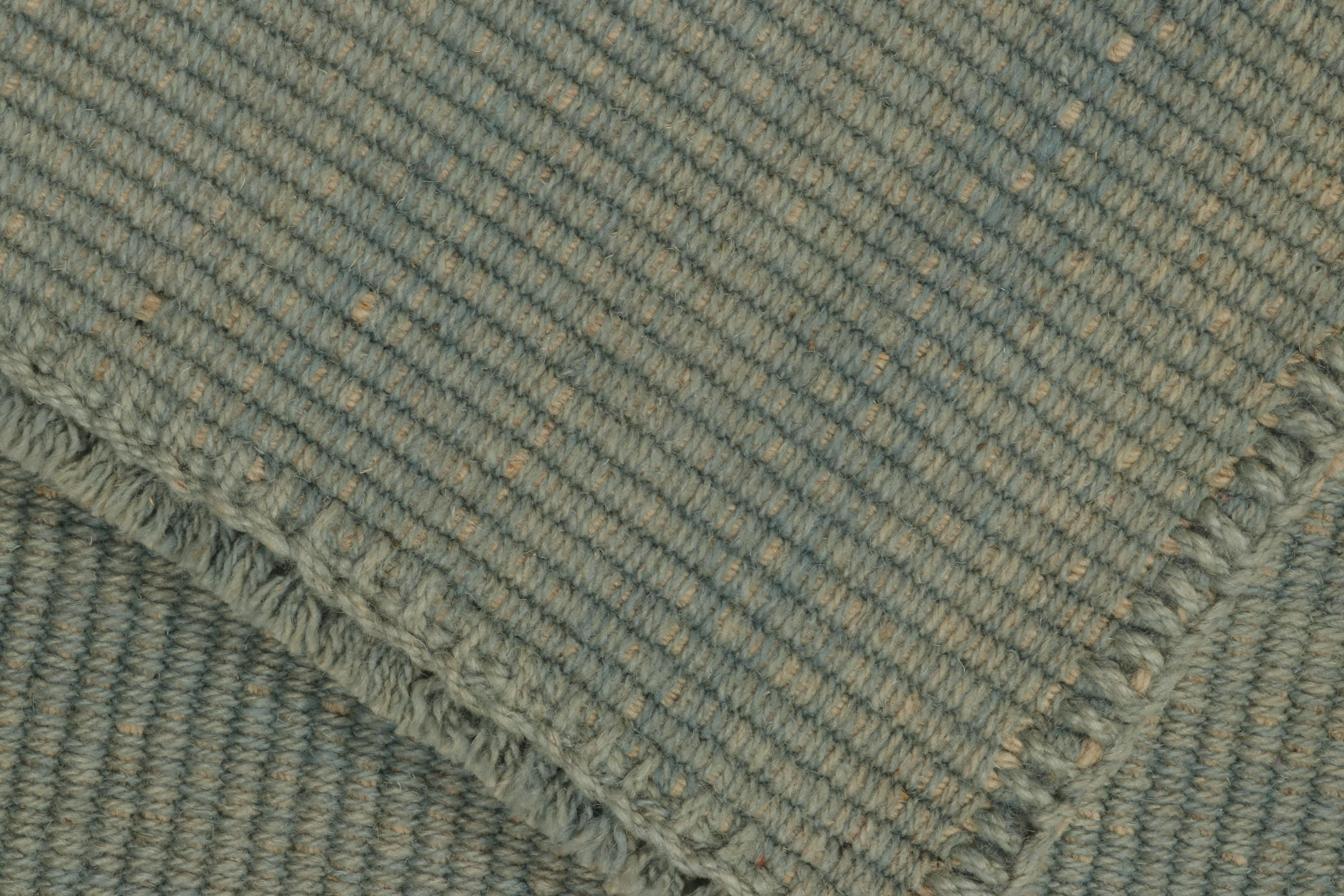 Hand-Knotted Rug & Kilim’s Contemporary Kilim in Seafoam Blue with Green and White Accents For Sale