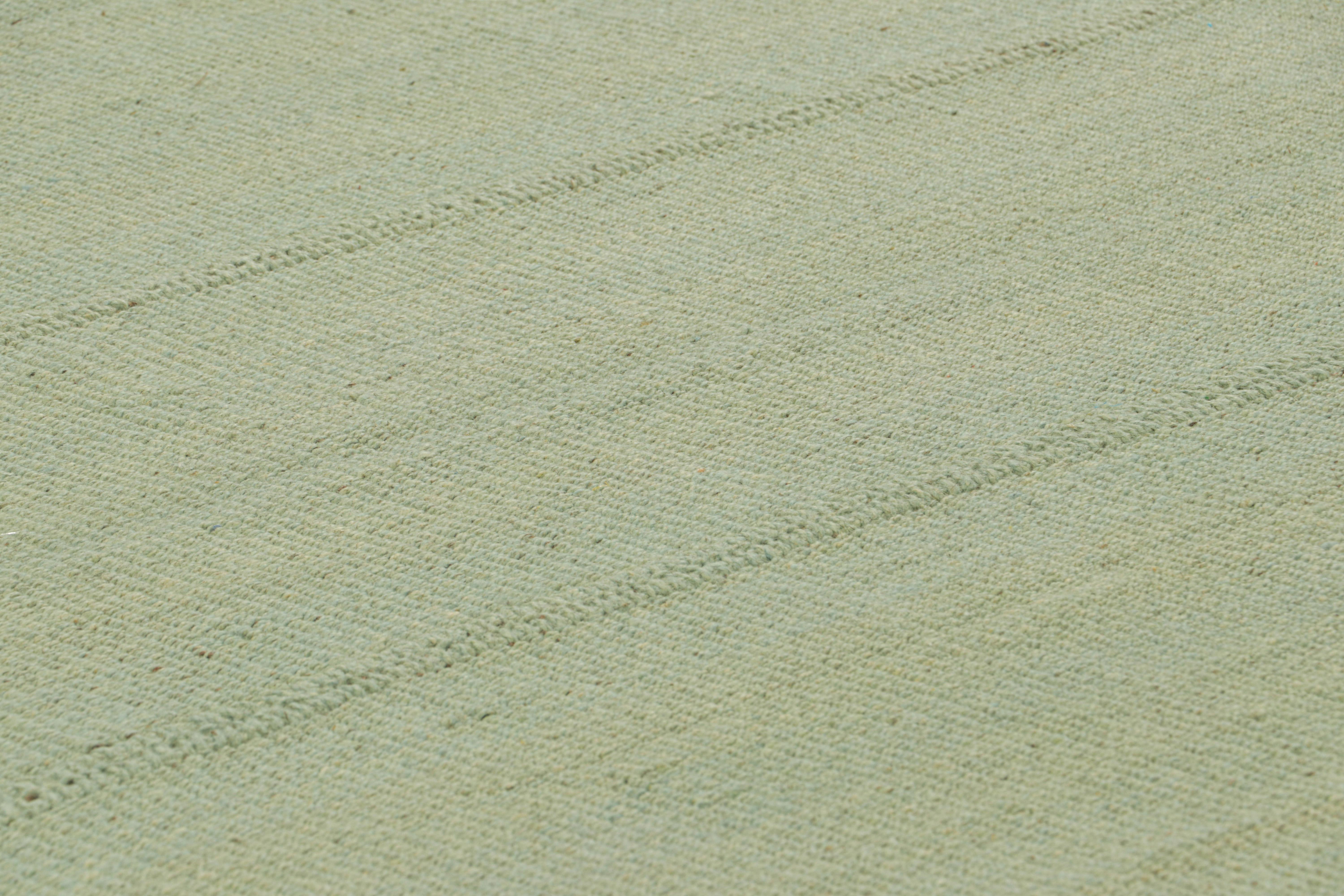Handwoven in wool, this 8x10 Kilim is from an exciting new custom-capable flatweave collection by Rug & Kilim. 

On the Design: 

“Rez Kilim'' represents a contemporary homage to Turkish and Persian panel-weaving styles in a textural approach to