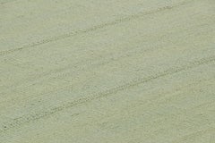 Rug & Kilim’s Contemporary Kilim in Seafoam Green and Blue Textural Stripes
