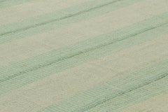 Rug & Kilim’s Contemporary Kilim in Seafoam Textural Stripes