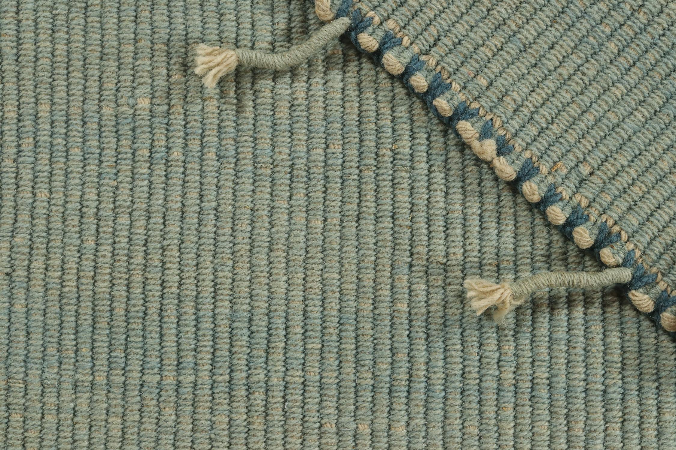 Rug & Kilim’s Contemporary Kilim in Seafoam with Blue Accents In New Condition For Sale In Long Island City, NY