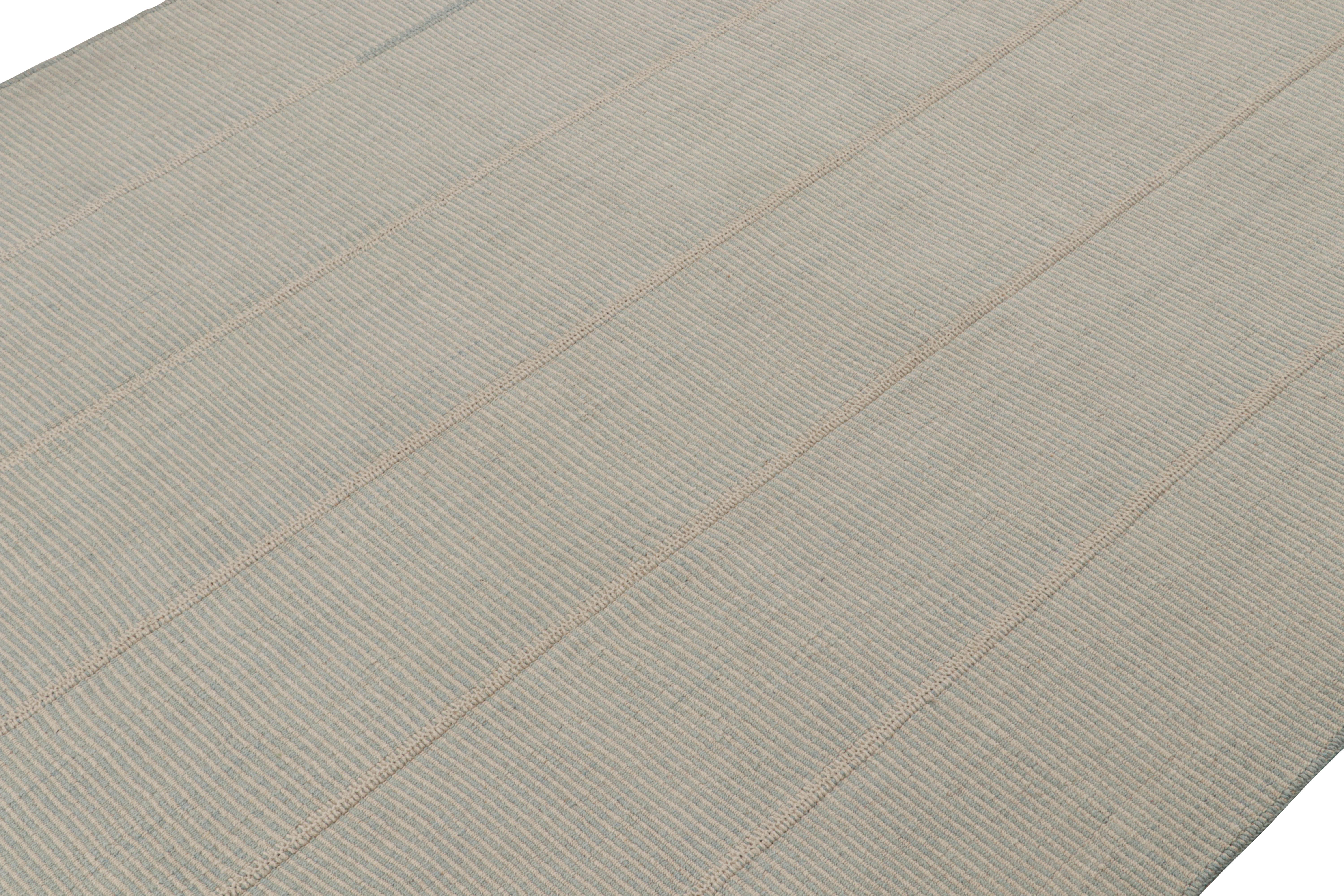 Handgewebter 10x14-Kilim aus Wolle aus einer kühnen neuen Linie zeitgenössischer Flachgewebe von Rug & Kilim.

Über das Design: 

Unser neuester 