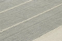 Rug & Kilim’s Contemporary Kilim in Slate Gray, White and Beige Textural Stripes