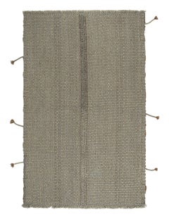 Kilim contemporáneo de Rug & Kilim en estilo tejido con paneles de color gris sólido