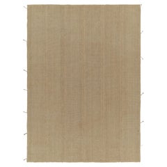 Rug & Kilim’s Contemporary Kilim in Solid, Sandy Beige-Brown Panel Woven Style