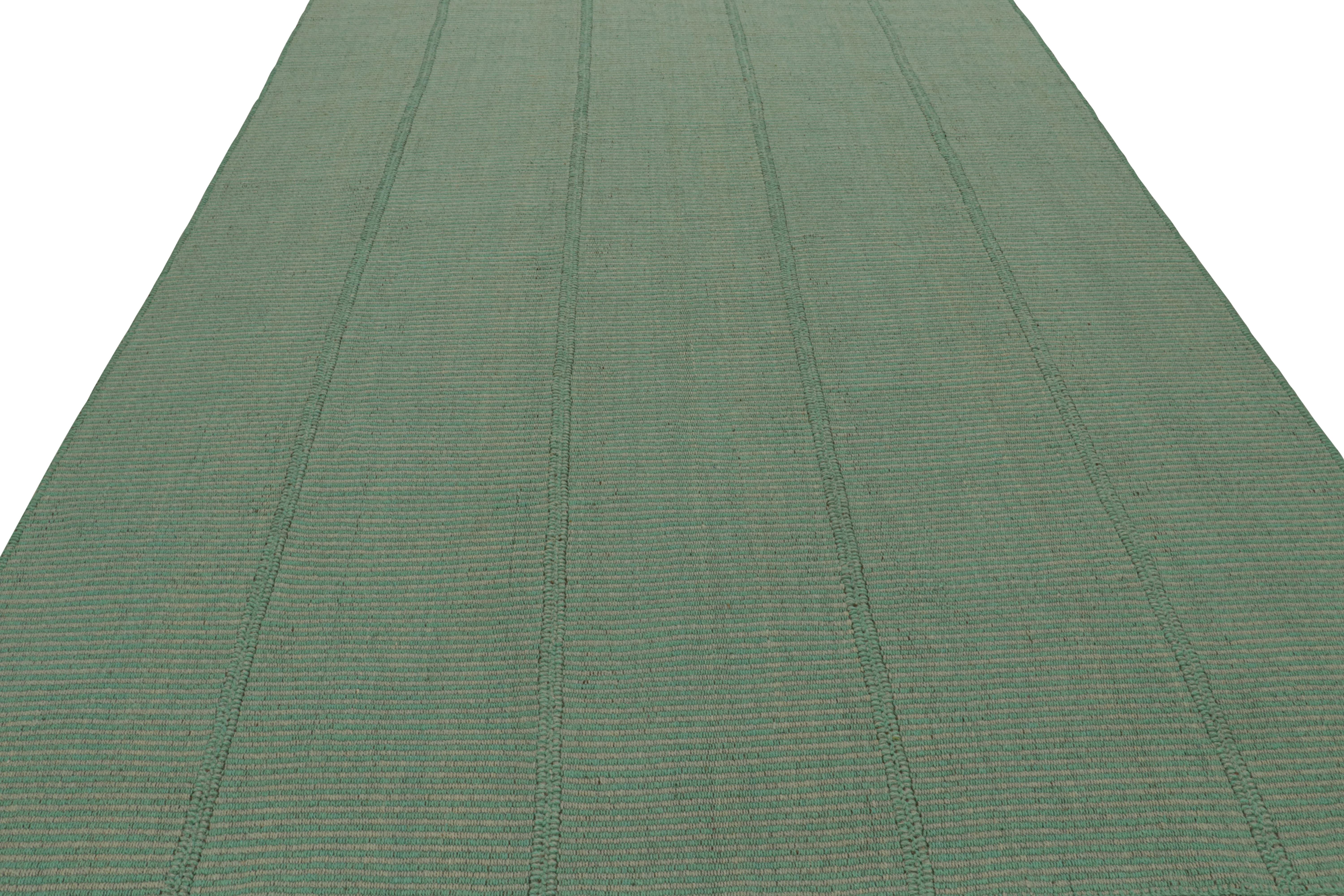 Moderno Rug & Kilim Contemporary Kilim, nei colori verde acqua e verde mare  Accenti in vendita