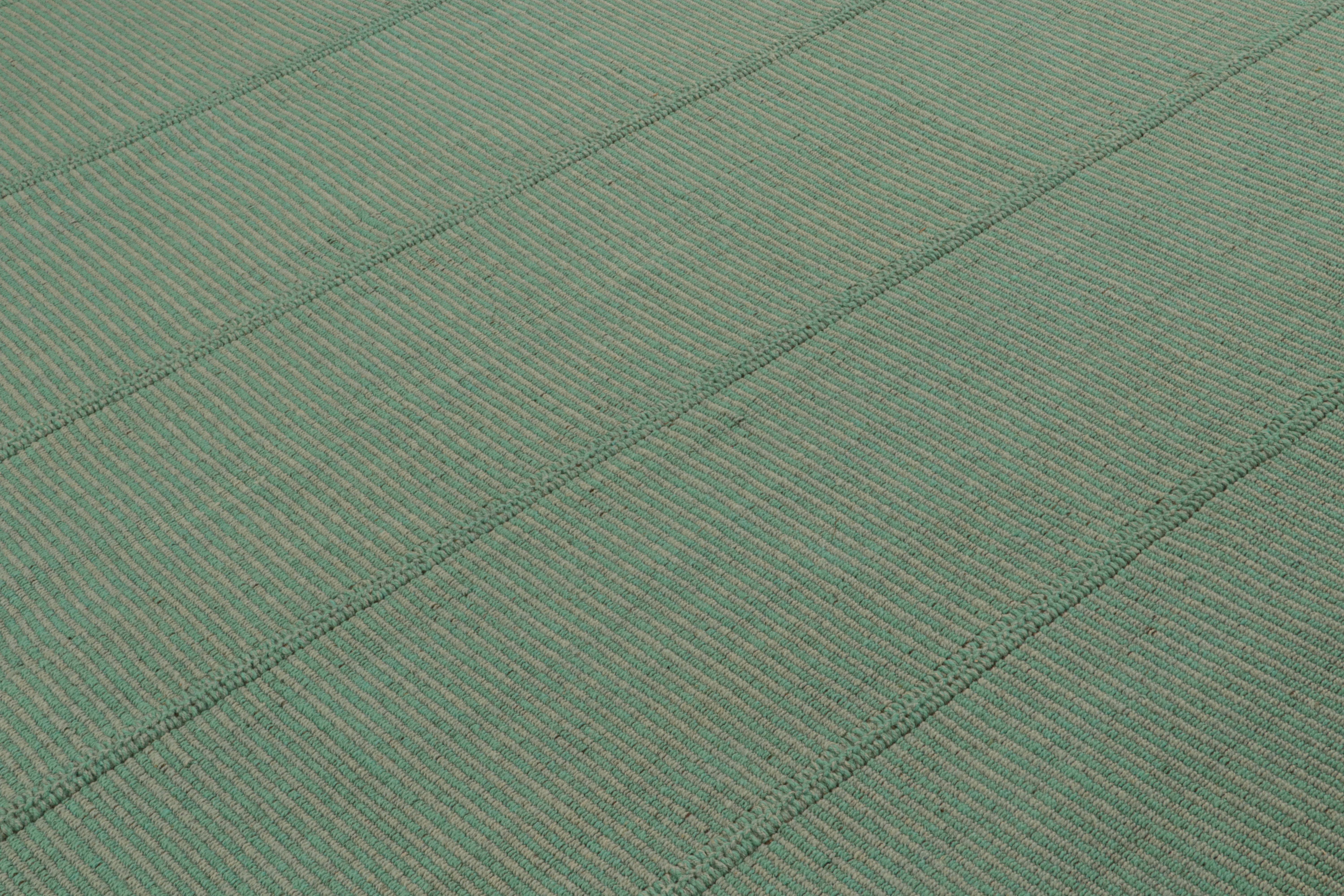 Rug & Kilim's Contemporary Kilim, in Teal und Seafoam  Akzente (Persisch) im Angebot