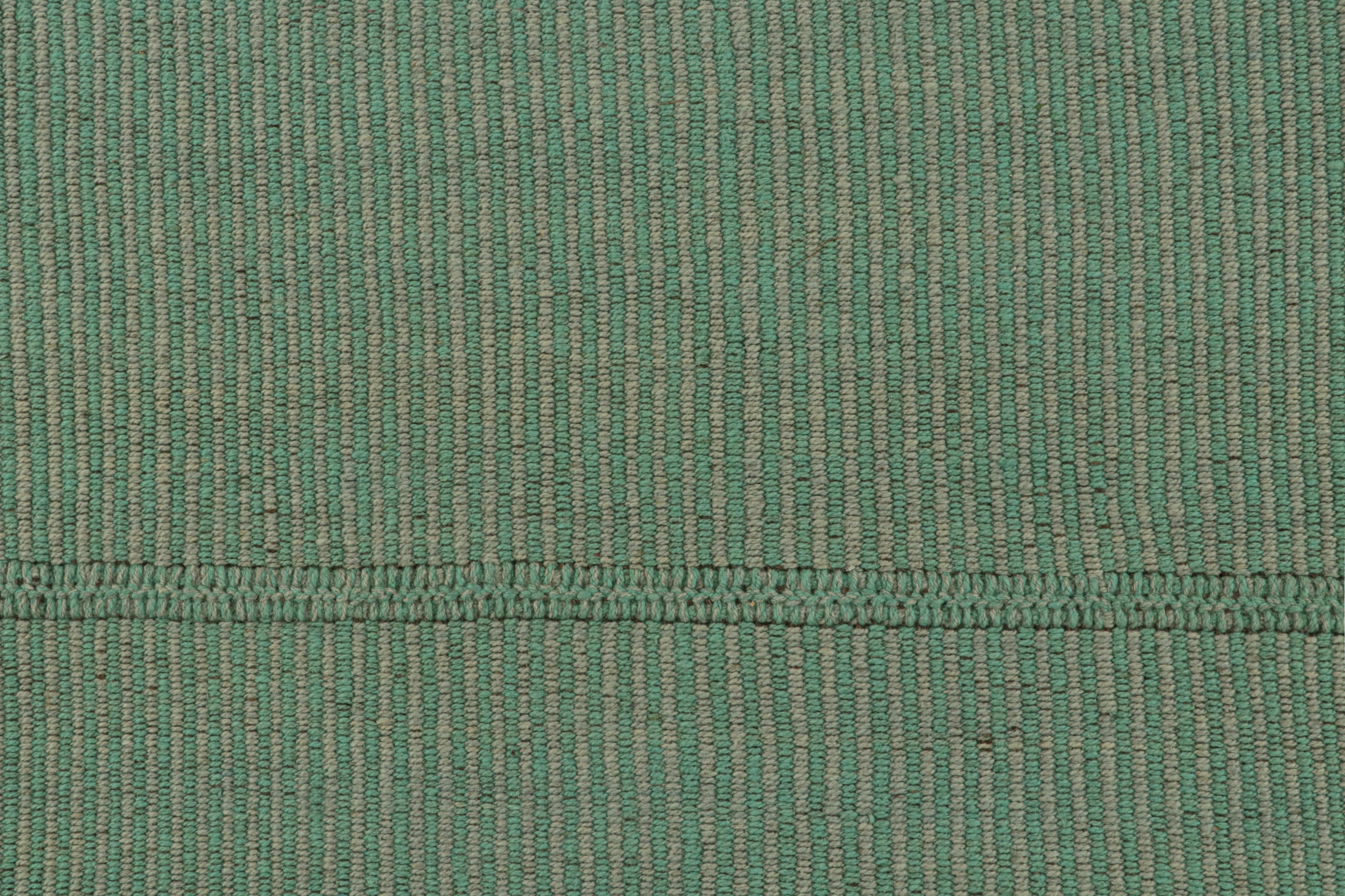 Rug & Kilim's Contemporary Kilim, in Teal und Seafoam  Akzente im Zustand „Neu“ im Angebot in Long Island City, NY
