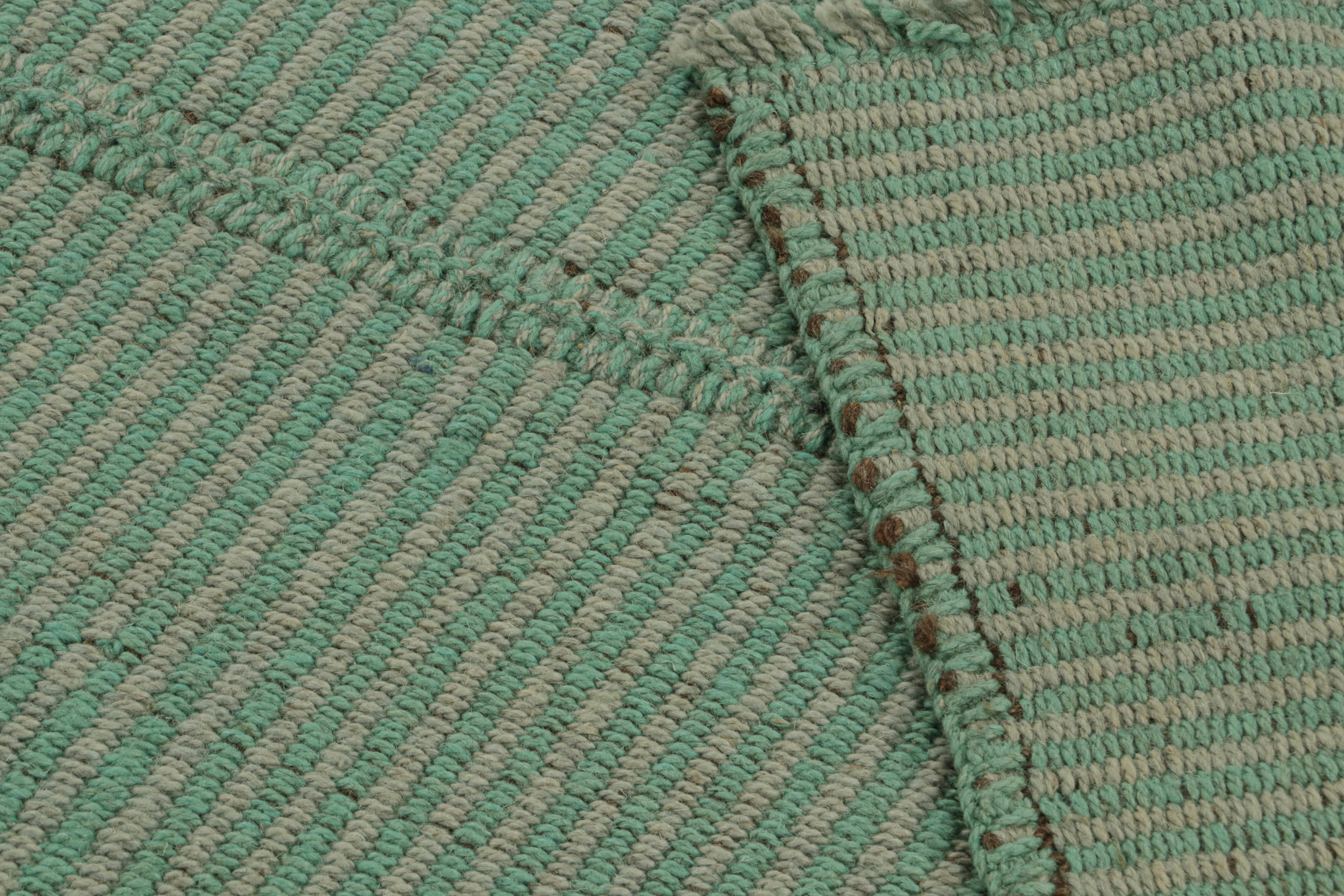 Rug & Kilim's Contemporary Kilim, in Teal und Seafoam  Akzente (21. Jahrhundert und zeitgenössisch) im Angebot