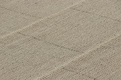 Rug & Kilim’s Contemporary Kilim in Textural Beige-Brown Stripes, Cream Accents