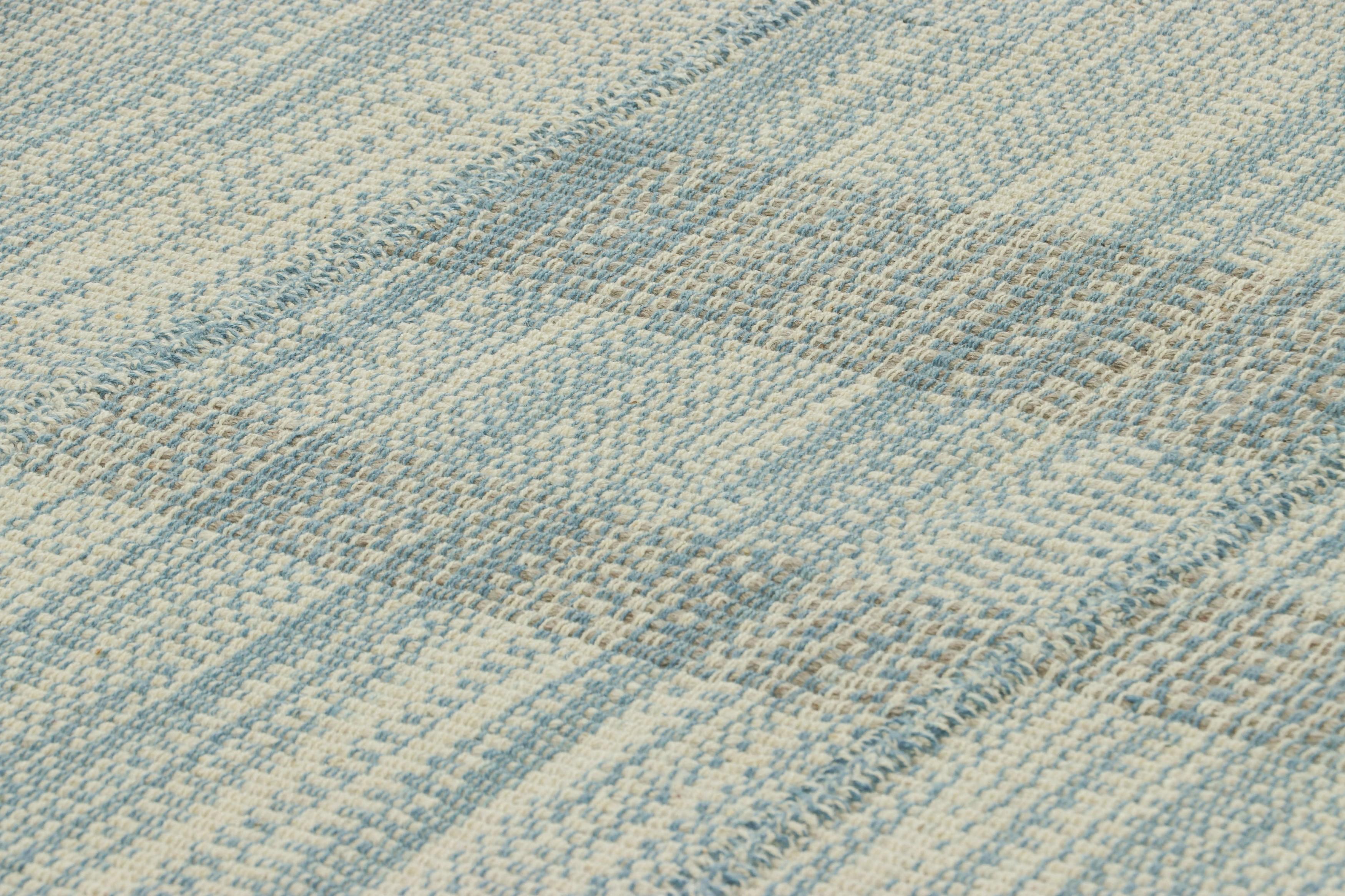 Handwoven in wool, this 9x13 contemporary Kilim is from an exciting new custom-capable flatweave collection by Rug & Kilim.

On the Design:

“Rez Kilim” represents a contemporary homage to Turkish and Persian panel-weaving styles in a textural