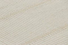 Rug & Kilim’s Contemporary Kilim in Textural White Stripes, Beige-Brown Accents