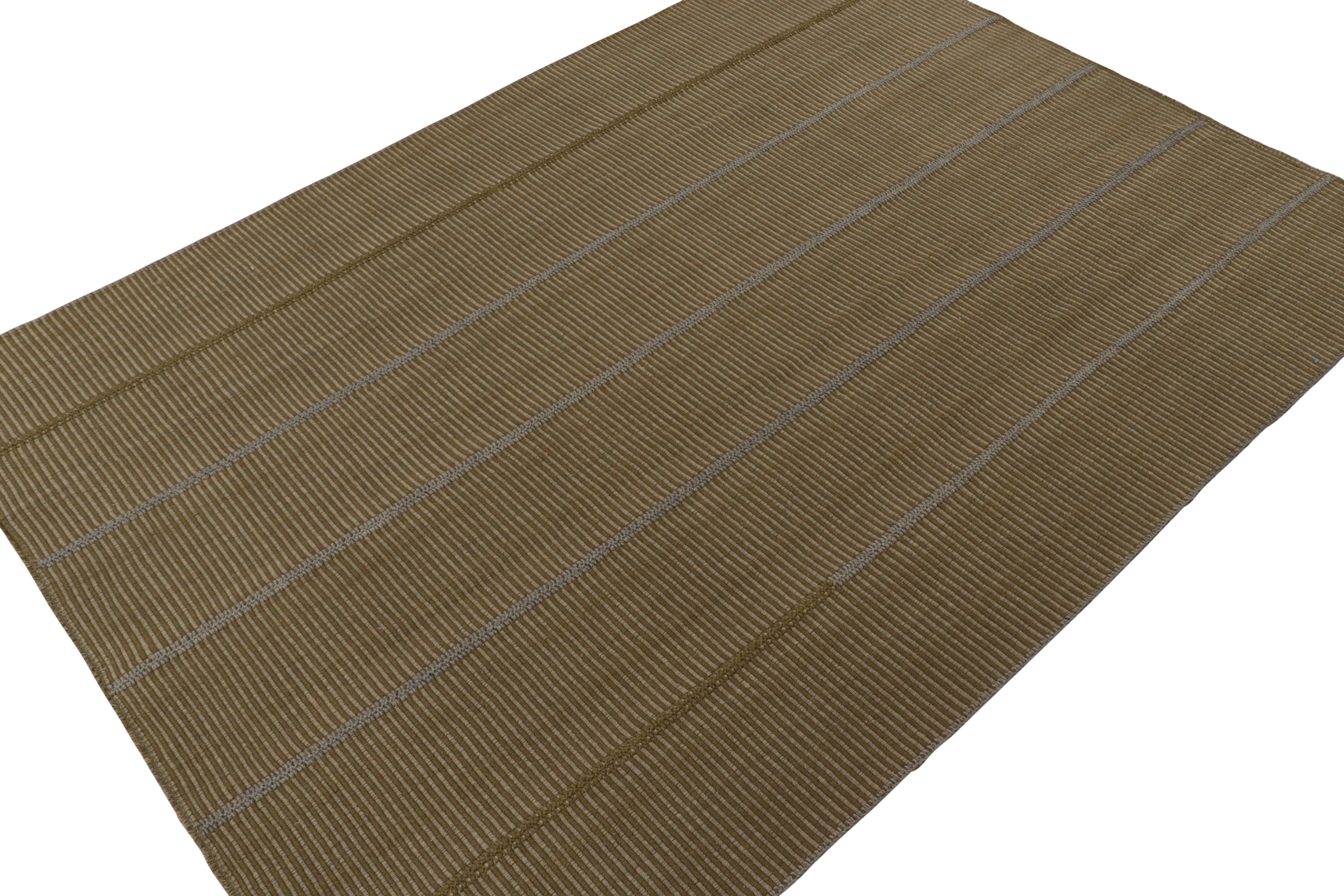 Perse Rug & Kilim's Contemporary Kilim in Tones of Brown & Gray (Kilim contemporain dans les tons de Brown et de Gray) en vente