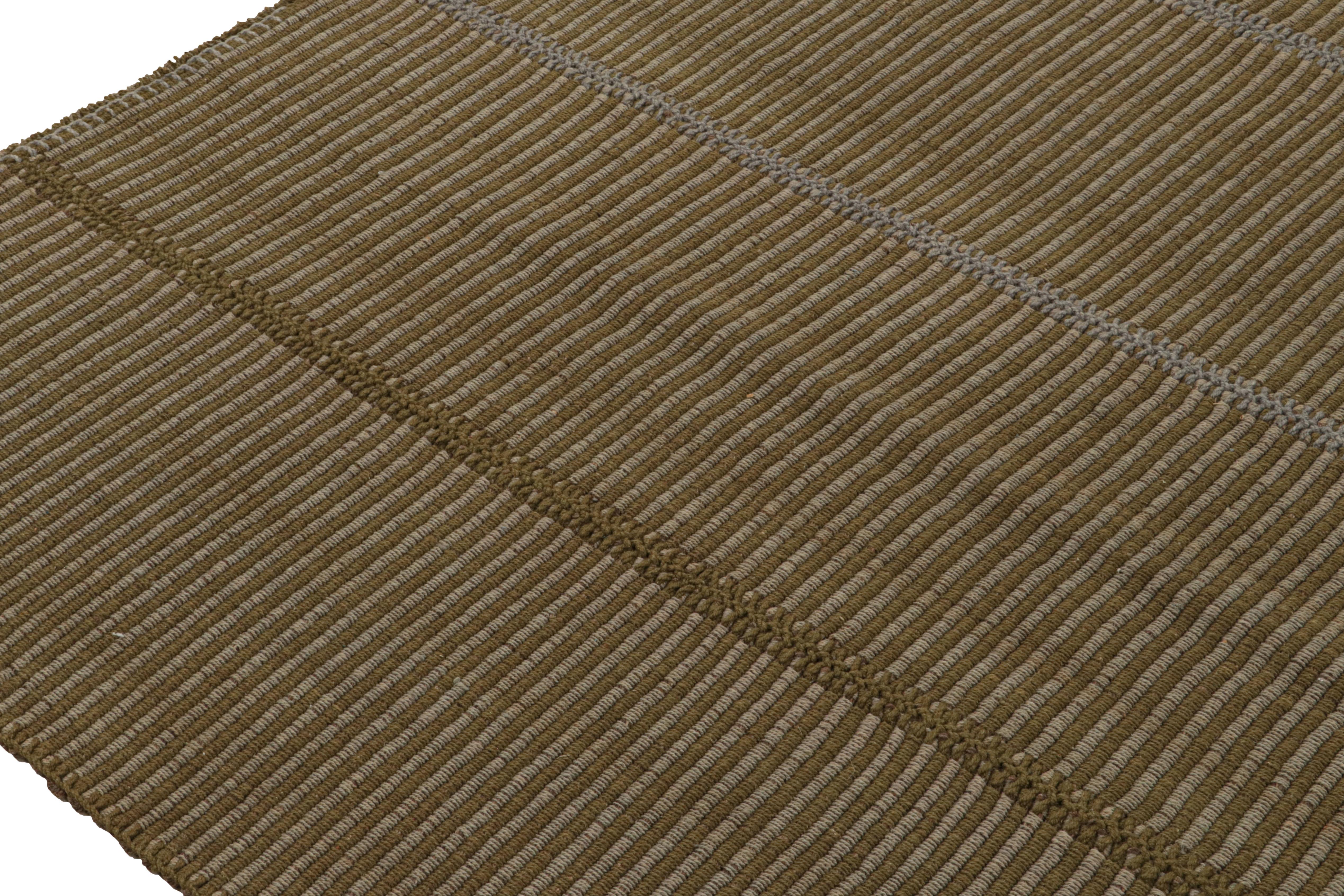 Rug & Kilim's Contemporary Kilim in Tones of Brown & Gray (Kilim contemporain dans les tons de Brown et de Gray) Neuf - En vente à Long Island City, NY