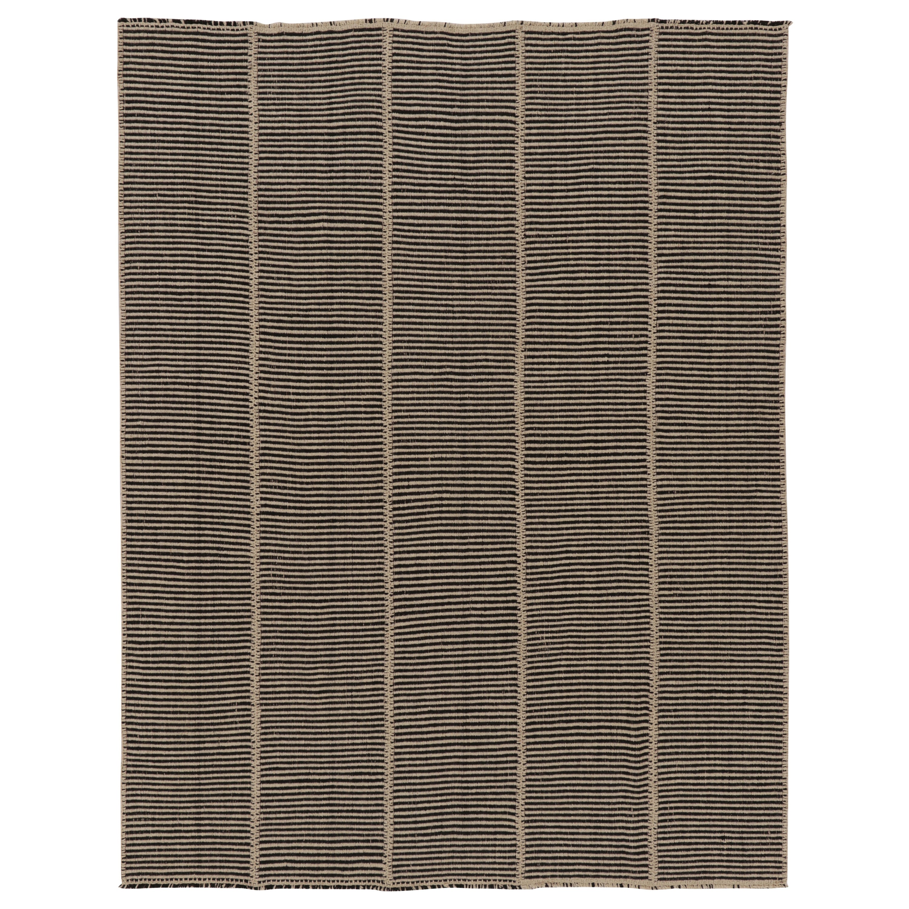 Rug
Kilim’s Contemporary Kilim in Two-Tone White and Black Textural Stripes