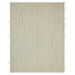 Rug 
Kilim
s Contemporary Kilim in Weiß und Grau Textural Stripes