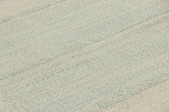 Rug & Kilim’s Contemporary Kilim in White and Light Blue Textural Stripes