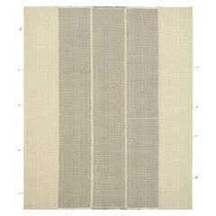 Rug
Kilim
s Contemporary Kilim in Weiß, Beige und Grauen Strukturstreifen