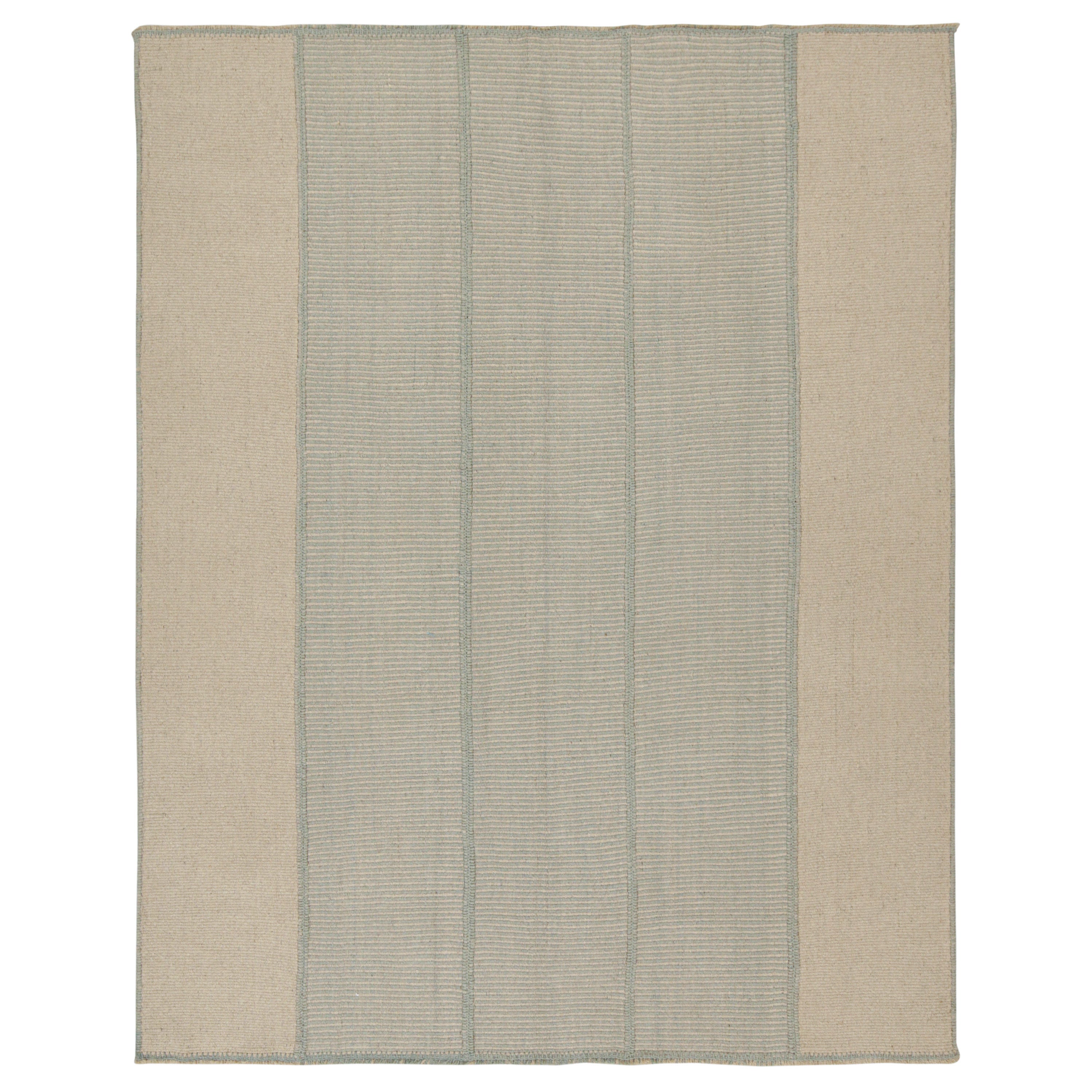 Rug & Kilim's Contemporary Kilim in Weiß und Blau