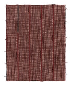 Rug & Kilim, un kilim contemporaneo rosso e beige con strisce nere