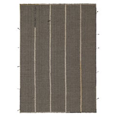 Rug & Kilim’s Contemporary Kilim Rug in Beige and Black Stripes
