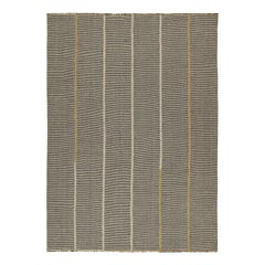 Zeitgenössischer Kilim-Teppich von Rug & Kilim in Beige und Schwarz gestreift