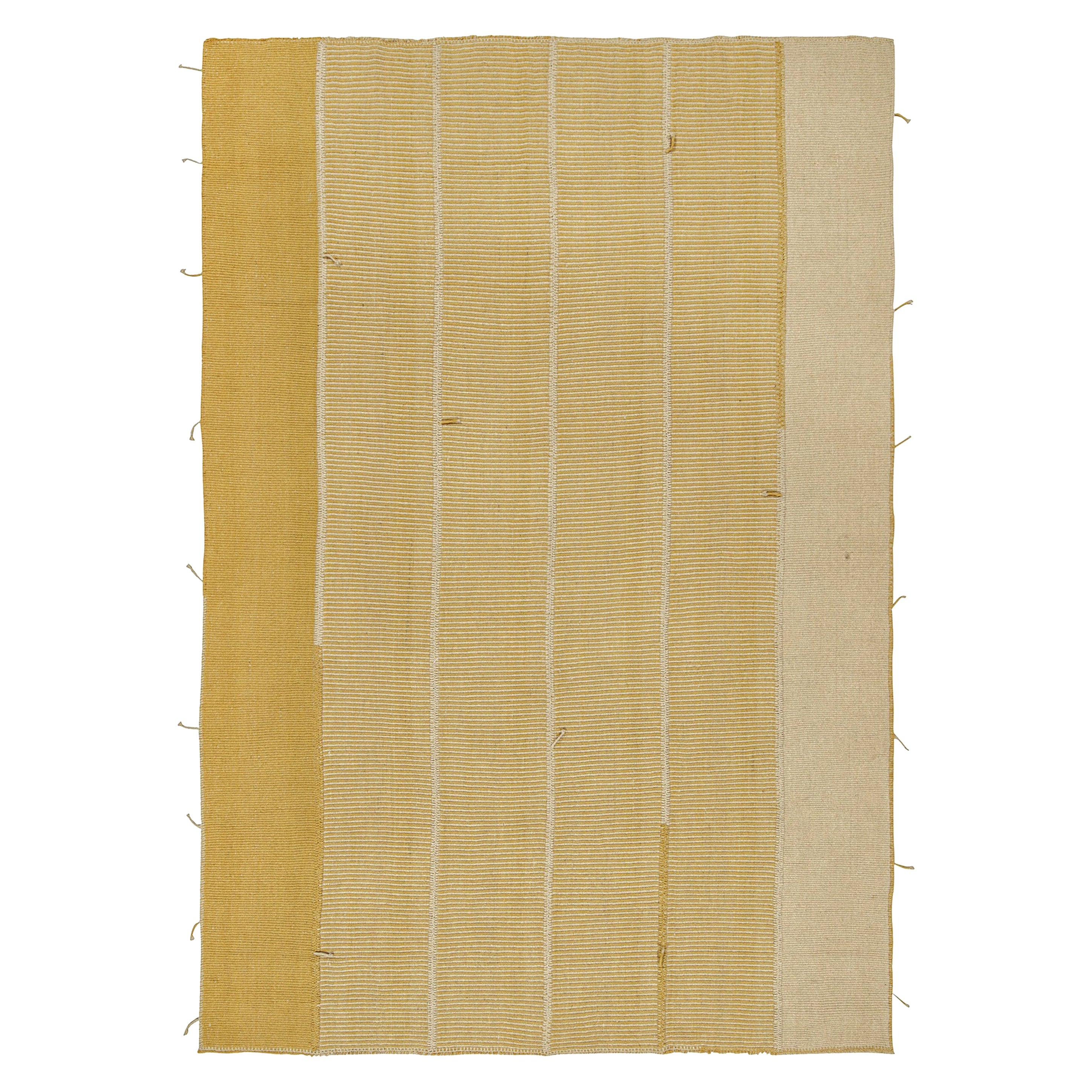 Rug
Kilim’s Contemporary Kilim Rug in Beige and Mustard Stripes