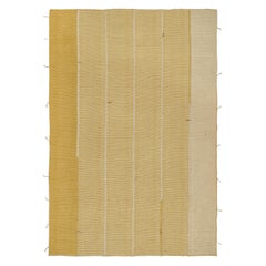 Rug & Kilim’s Contemporary Kilim Rug in Beige and Mustard Stripes