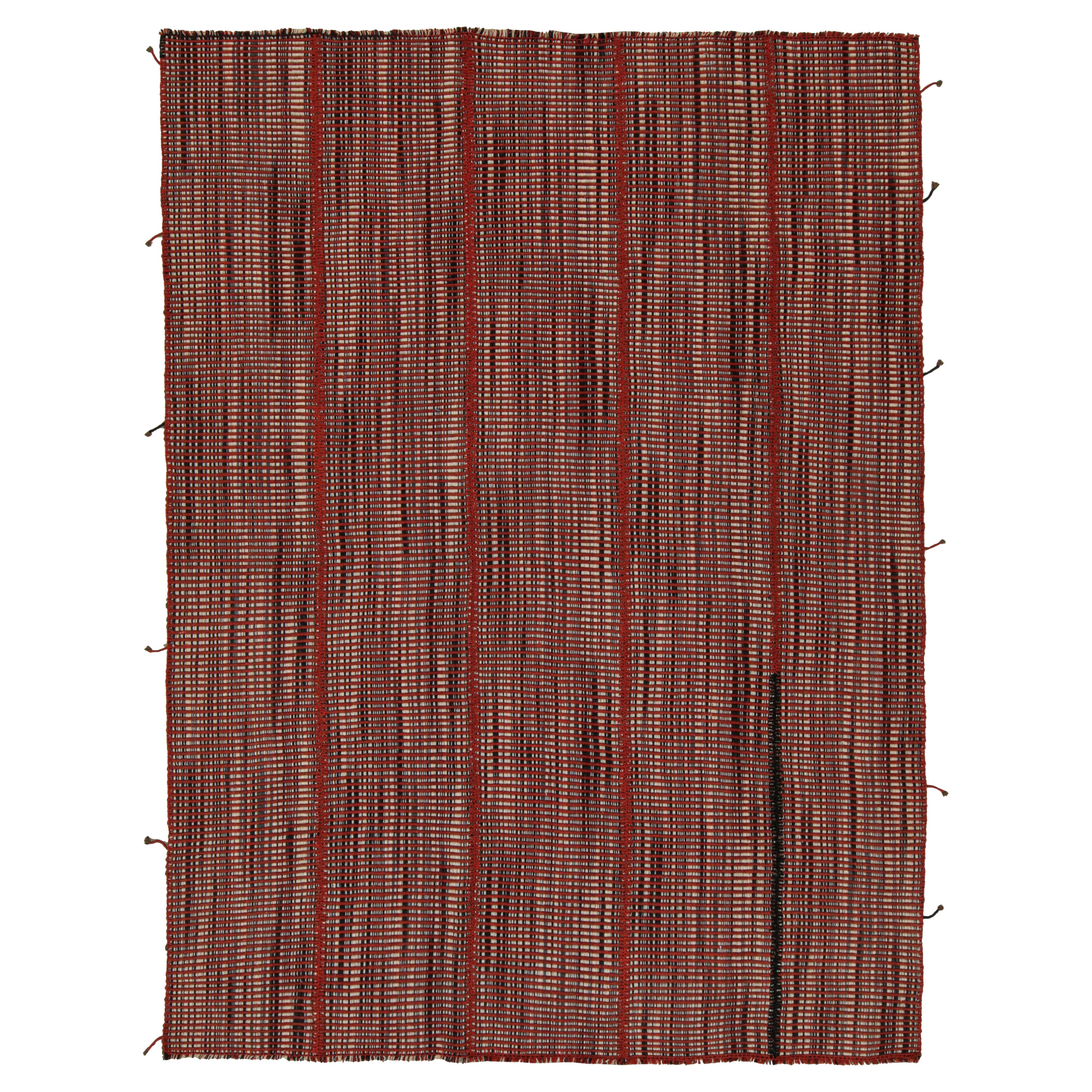 Rug & Kilim: Tappeto Kilim contemporaneo a strisce beige e rosse