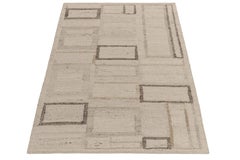 Rug & Kilim's Contemporary Kilim Rug in Beige-Brown Art Deco Pattern