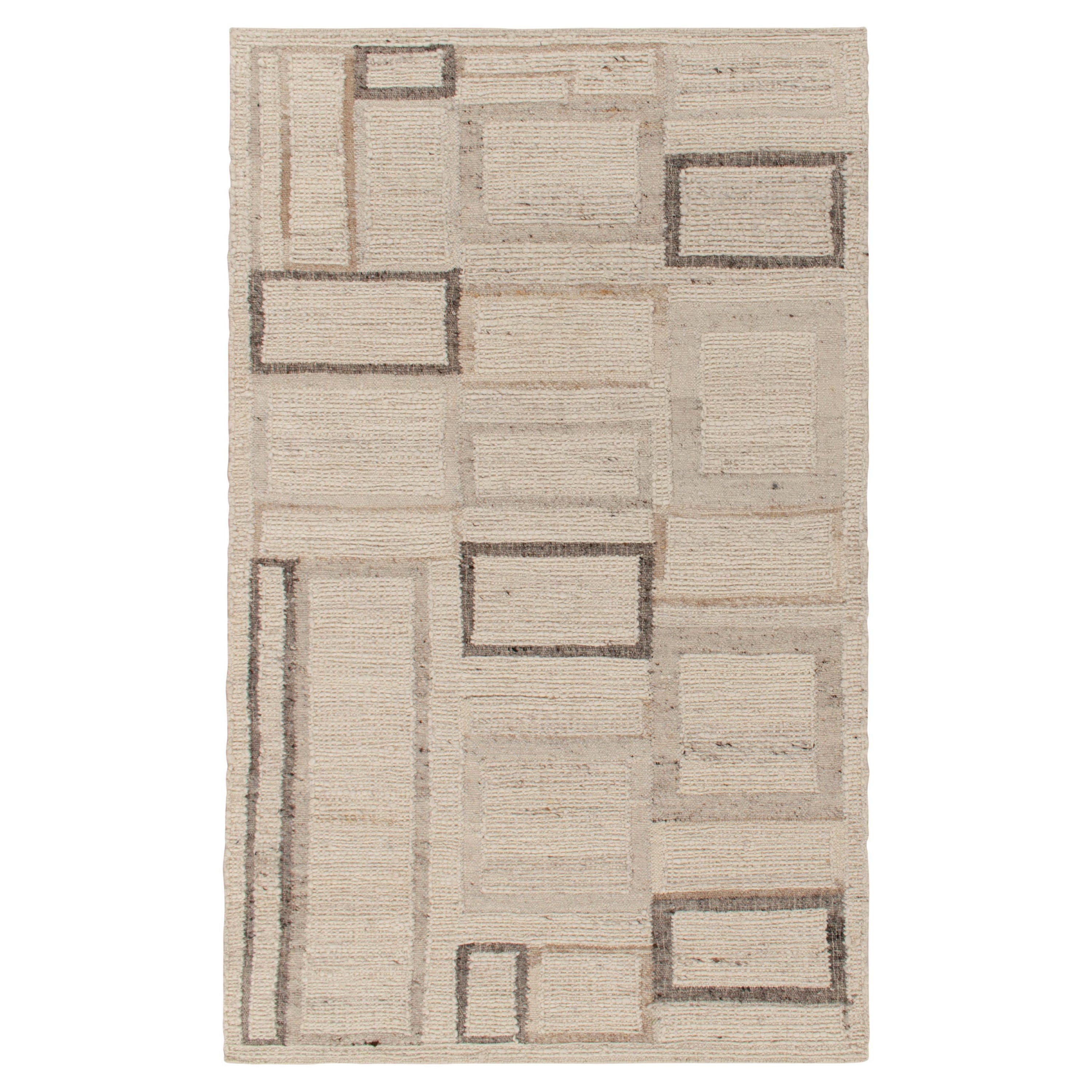 Rug & Kilim's Tapis Kilim Contemporain en Beige-Brown Motif Art Déco