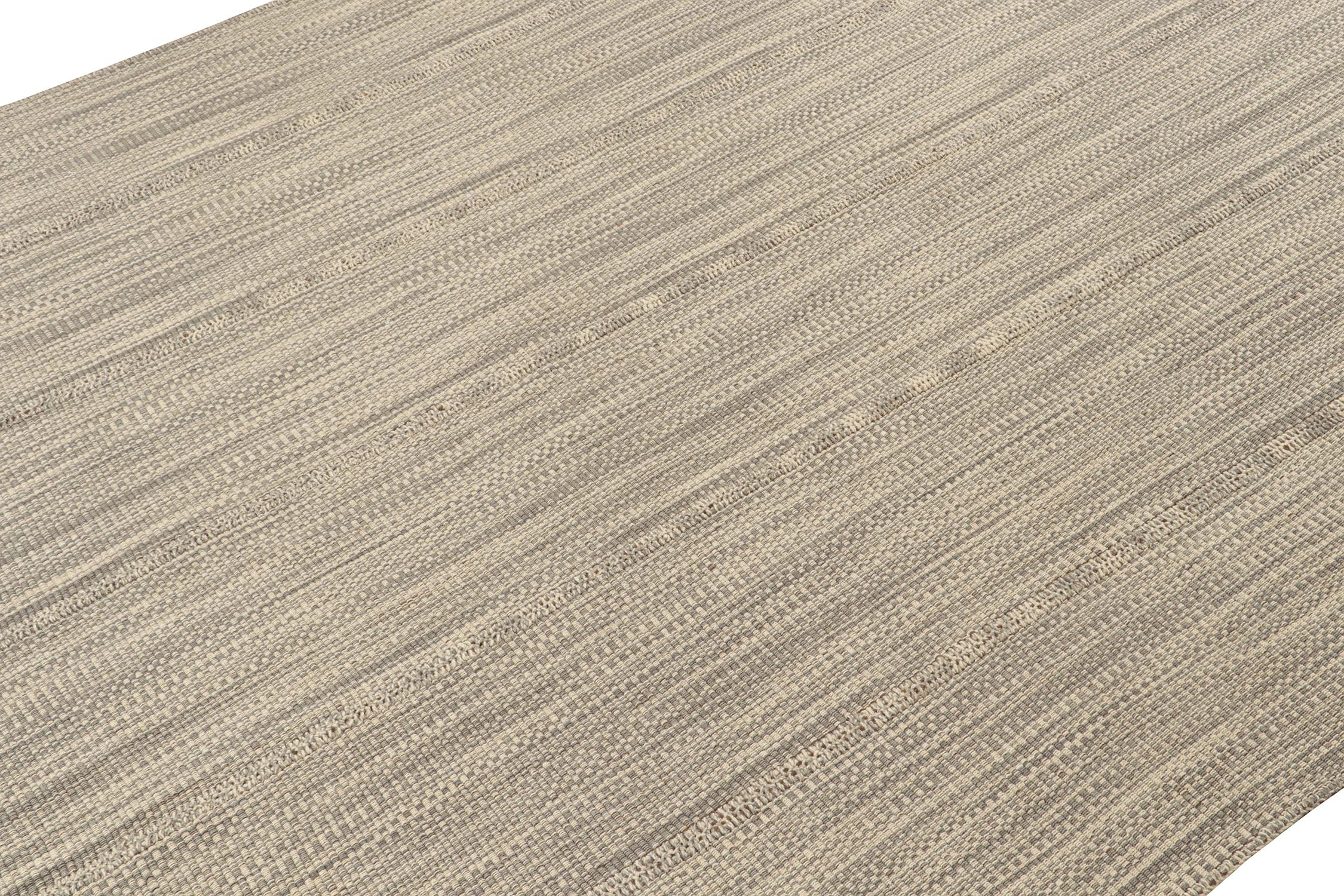 Alfombra contemporánea Rug & Kilim en marrón beige con detalles grises Persa en venta