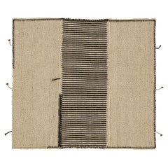 Zeitgenössischer Kilim-Teppich von Rug & Kilim in Beige mit schwarzen und braunen Akzenten