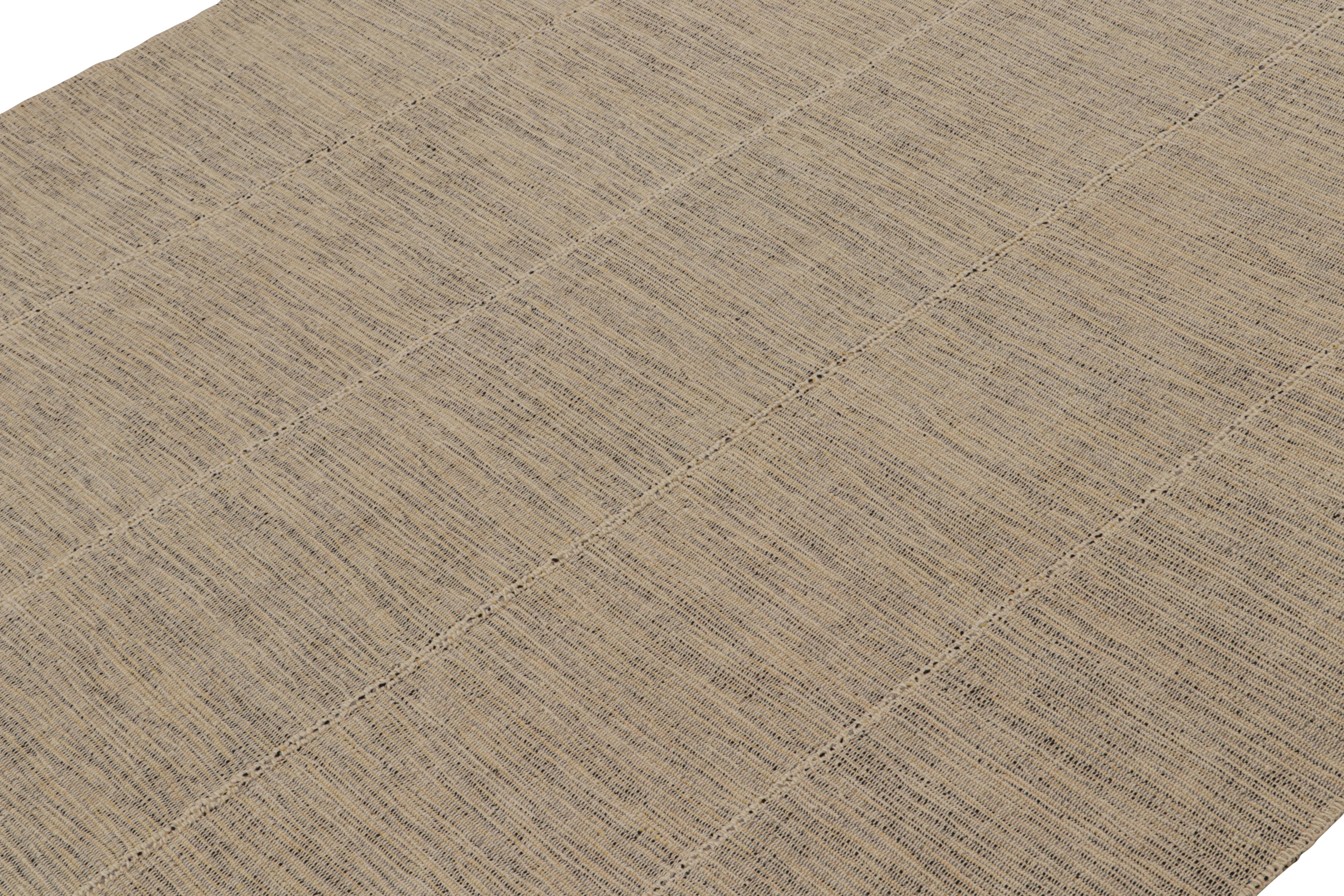Rug & Kilim’s Contemporary Kilim Rug in Beige with Black and Yellow Accents Persa en venta