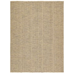 Tapis Kilim contemporain de Rug & Kilim en beige avec des accents noirs et jaunes