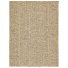 Rug & Kilim’s Contemporary Kilim Rug in Beige with Black and Yellow Accents