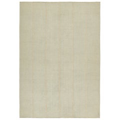 Rug & Kilim’s Contemporary Kilim Rug in Blue and Beige Stripes